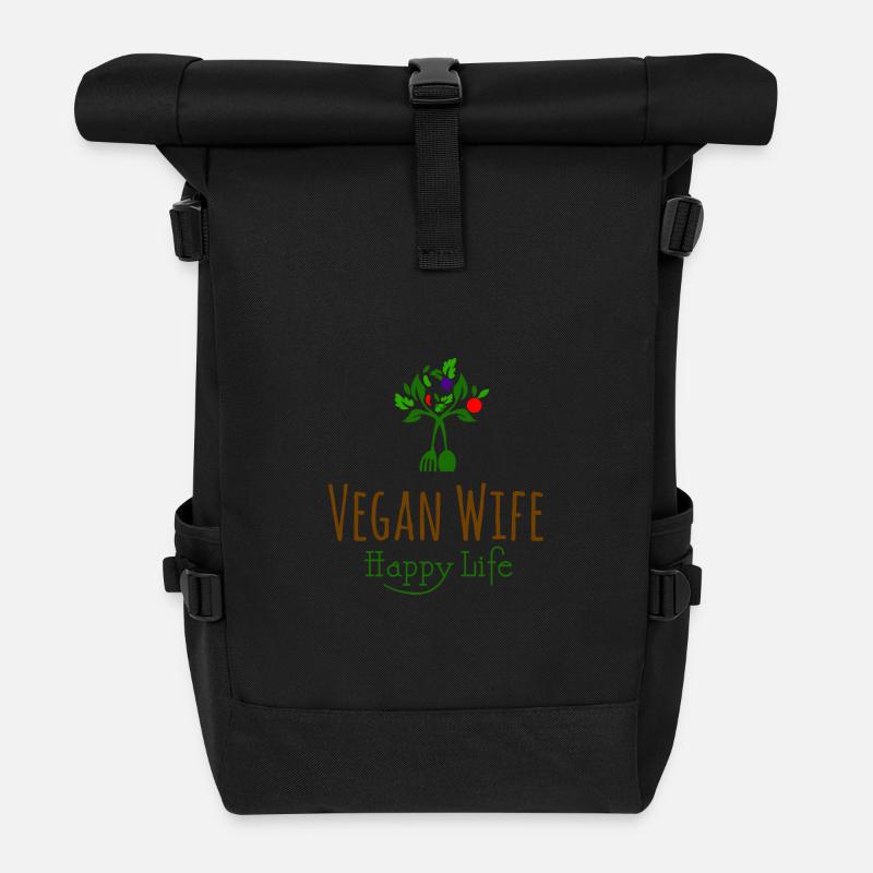 VEGAN WIFE - Sac à dos roll top - noir