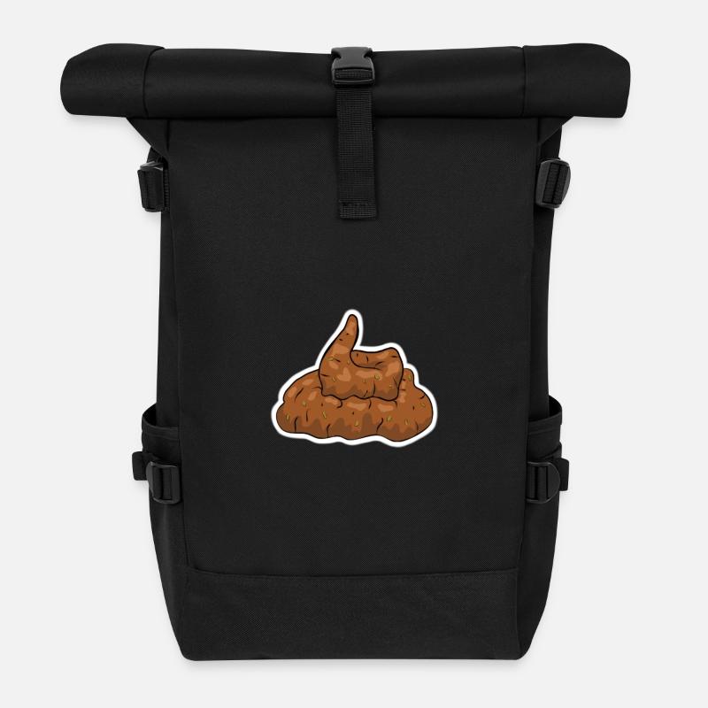 Kack Haufen - Rolltop Rucksack - Schwarz