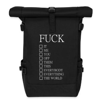 Fuck - Roll Top Backpack - black - Front
