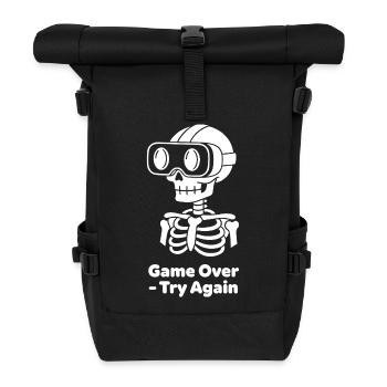 GameOver Skeleton VR Motif - Roll Top Backpack - black - Front