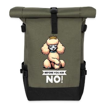 Before You Ask Pudel Pudelbesitzer Pudelhund  - Rolltop Rucksack - Olive/Schwarz - Vorne