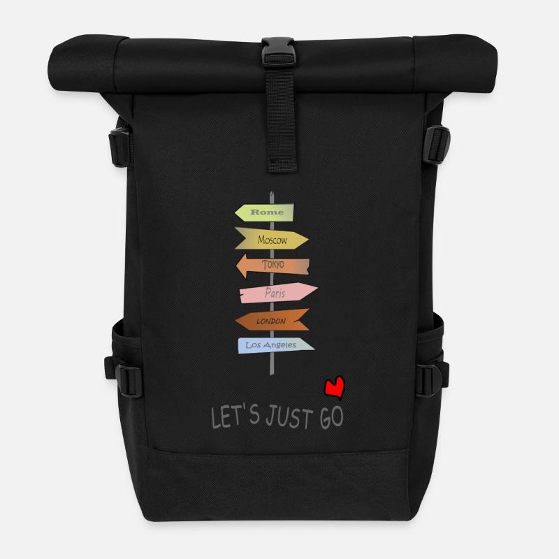 let s just go - Roll Top Backpack - black