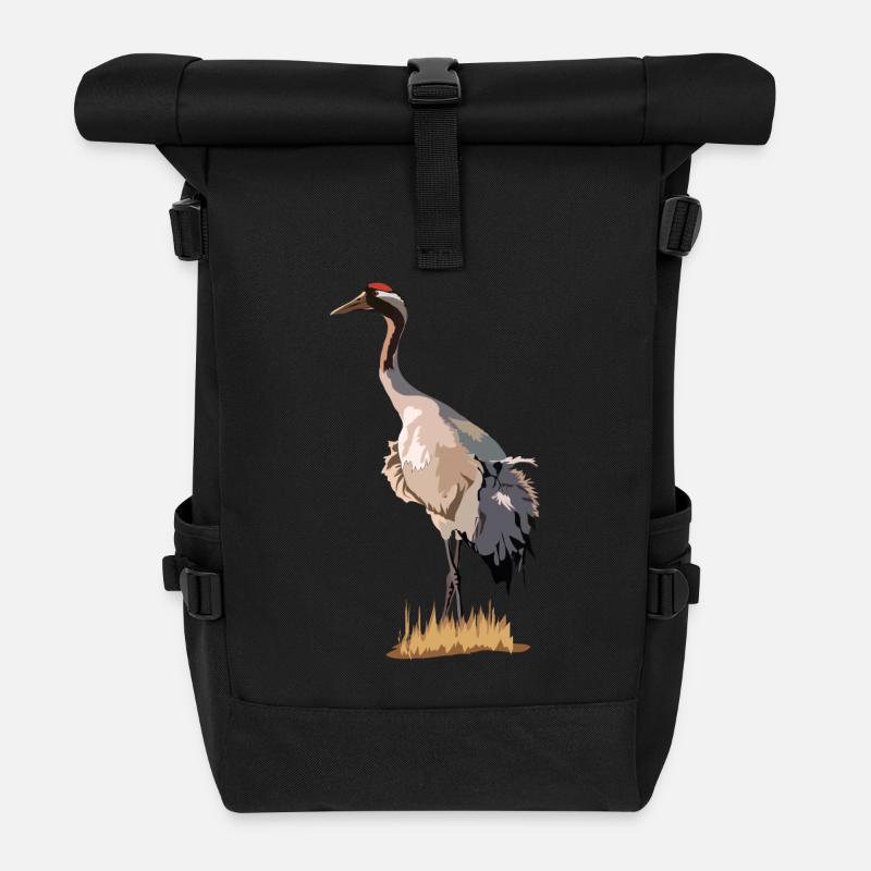 Kranich - Rolltop Rucksack - Schwarz
