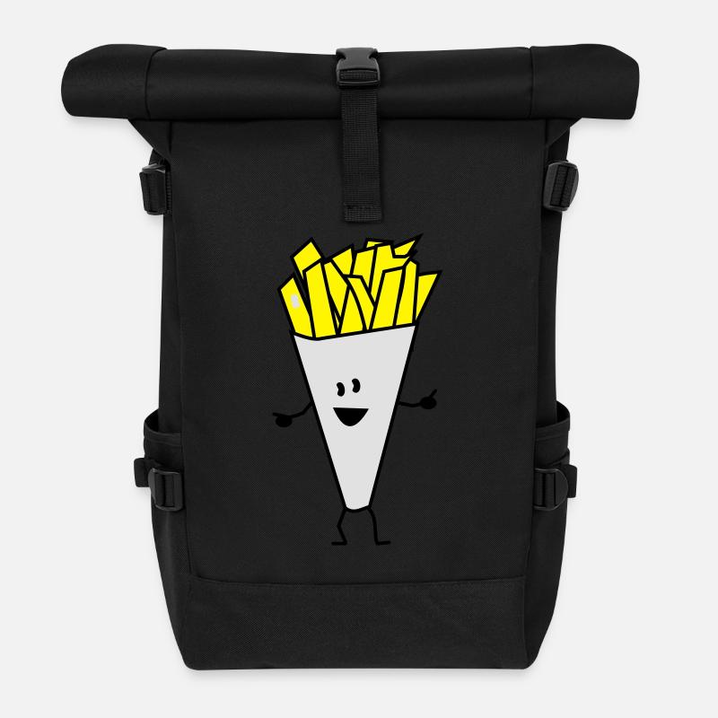 french fries - Roll Top Backpack - black