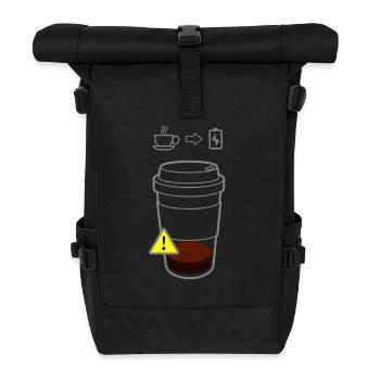 Warning Coffee Low - Roll Top Backpack - black - Front