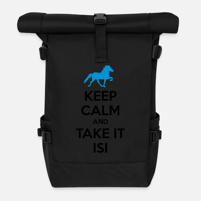 Keep Calm and Take it Isi - Rolltop Rucksack - Schwarz