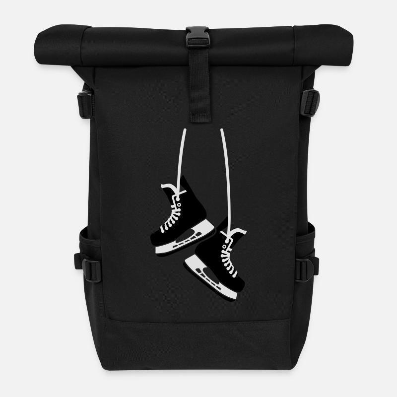 Schlittschuhe - Rolltop Rucksack - Schwarz