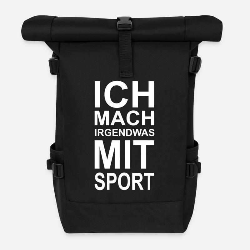 was mit Sport - Rolltop Rucksack - Schwarz