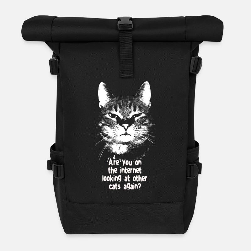 Internet-Katze - Rolltop Rucksack - Schwarz