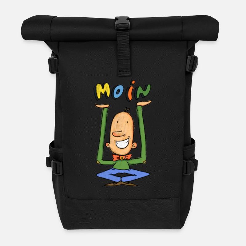 Moin Mann - Rolltop Rucksack - Schwarz