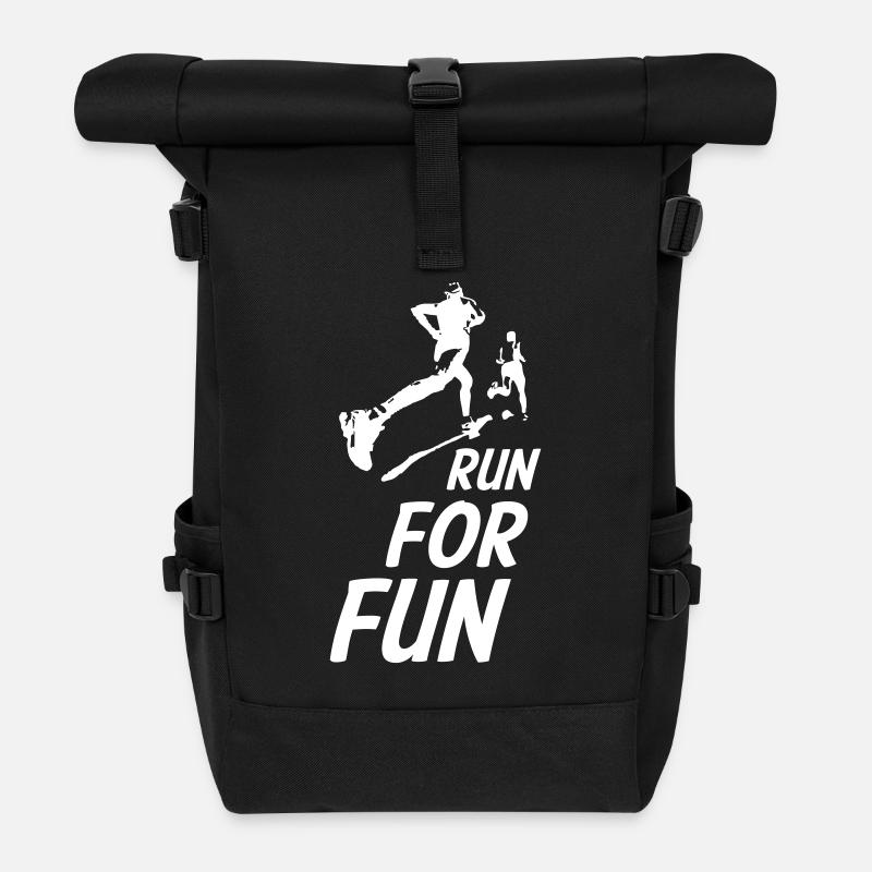 Run For Fun - Roll Top Backpack - black