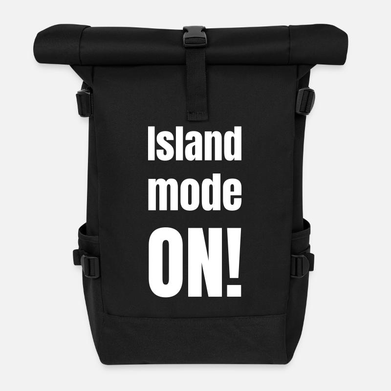 Island mode on! - Rolltop Rucksack - Schwarz