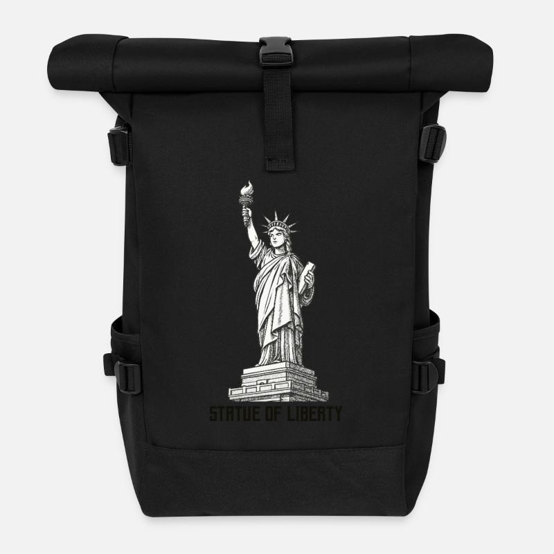 Freiheitsstatue - Rolltop Rucksack - Schwarz