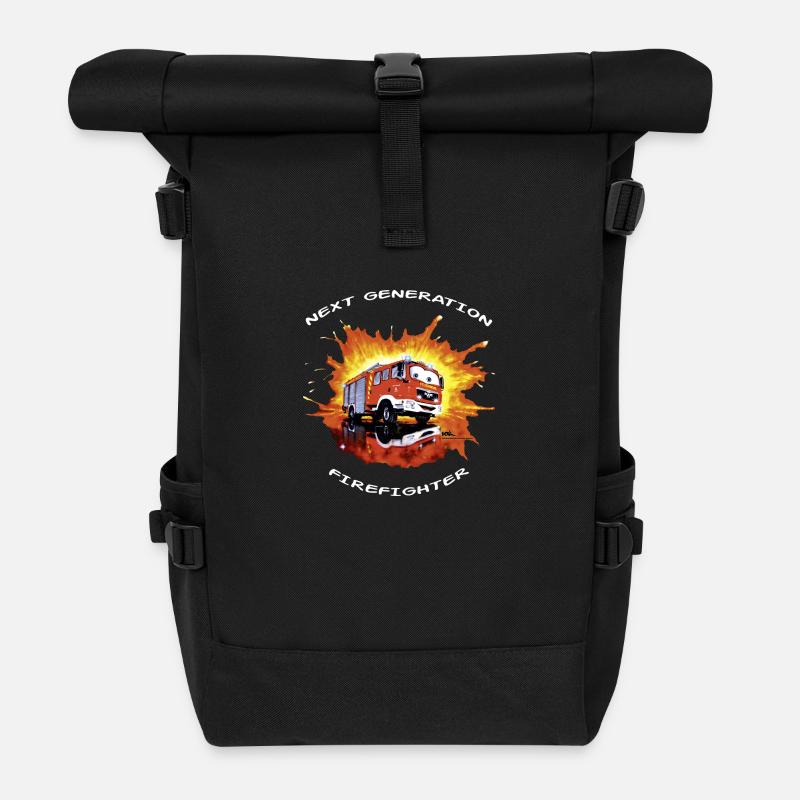 next generation-Feuerwehr Nachwuchs Comic - Rolltop Rucksack - Schwarz