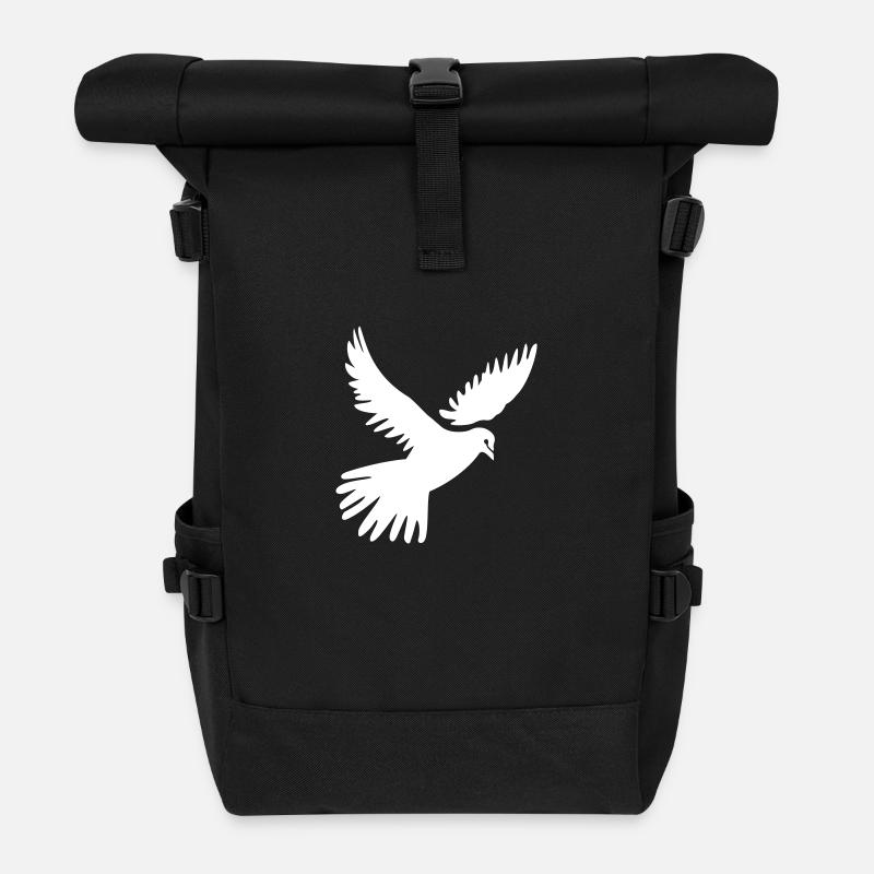 Peace Dove - Rolltop Rucksack - Schwarz