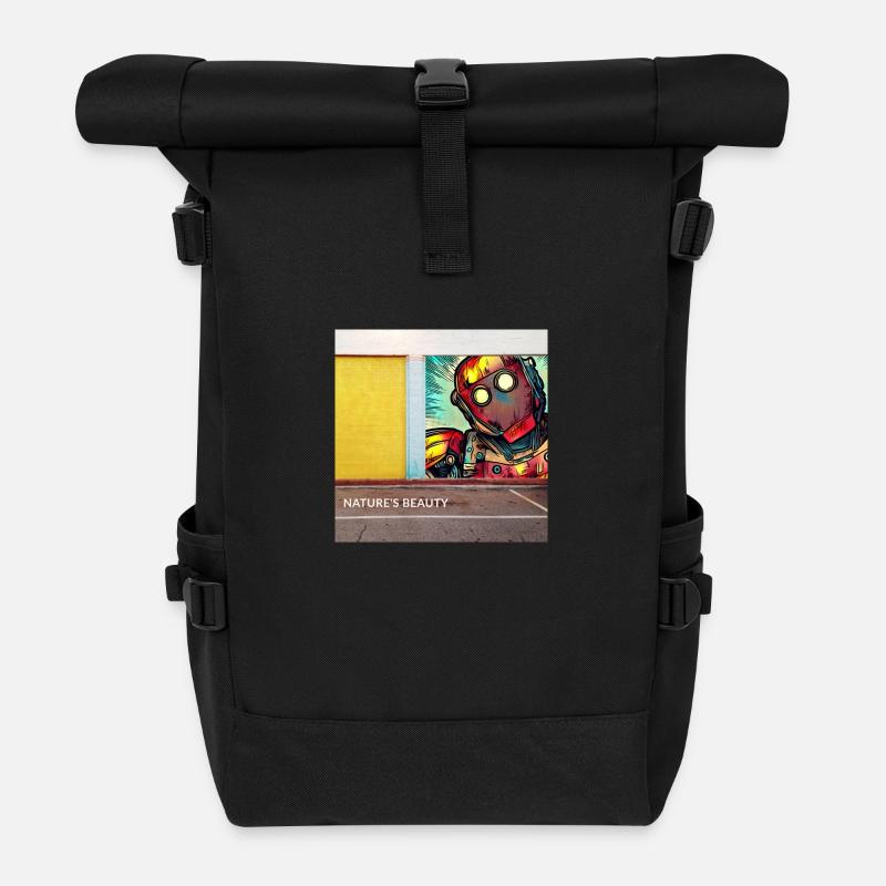 Robot natures beauty - Rolltop Rucksack - Schwarz