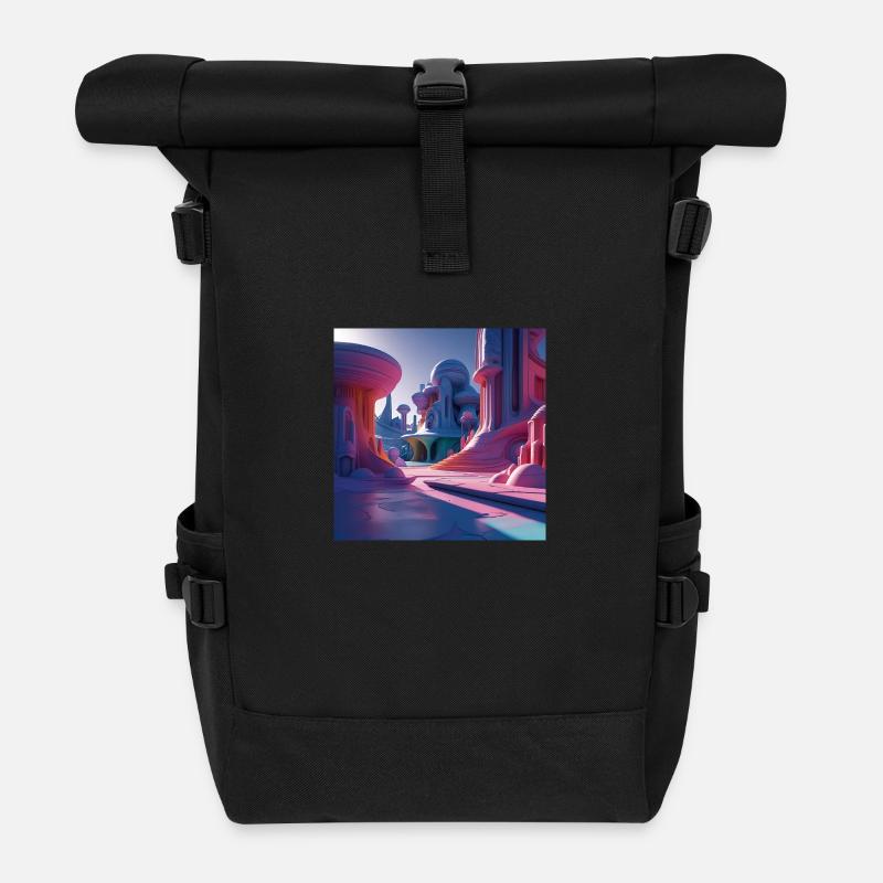 Hypersurréalisme - Sac à dos roll top - noir