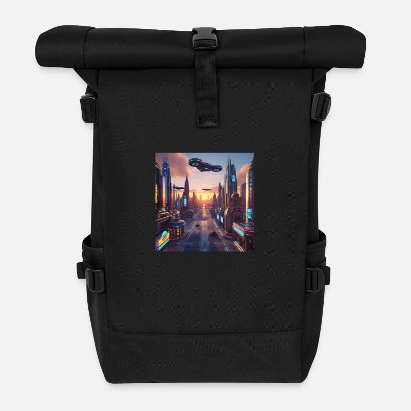 Art - Roll Top Backpack - black