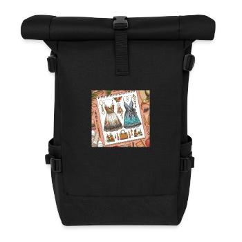 Designing. - Roll Top Backpack - black - Front