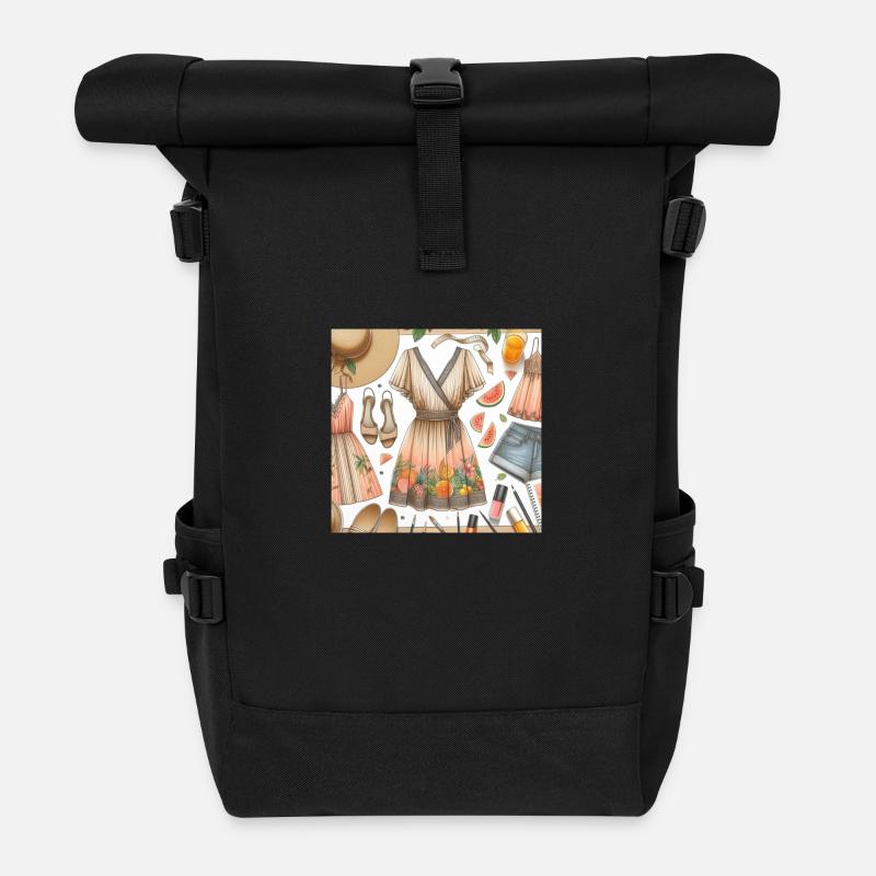 Look of the day. - Roll Top Backpack - black