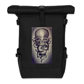 Logo du crâne - Sac à dos roll top - noir - Devant