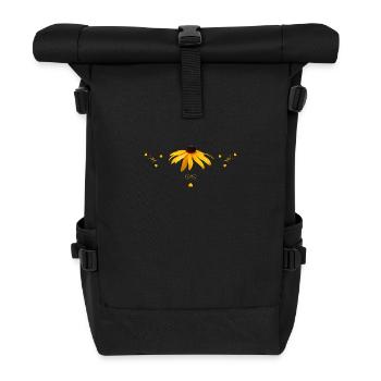 Fleurs jaunes d’échinacée - Sac à dos roll top - noir - Devant