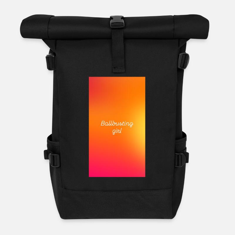 Girls who kicking guys in the balls - Roll Top Backpack - black
