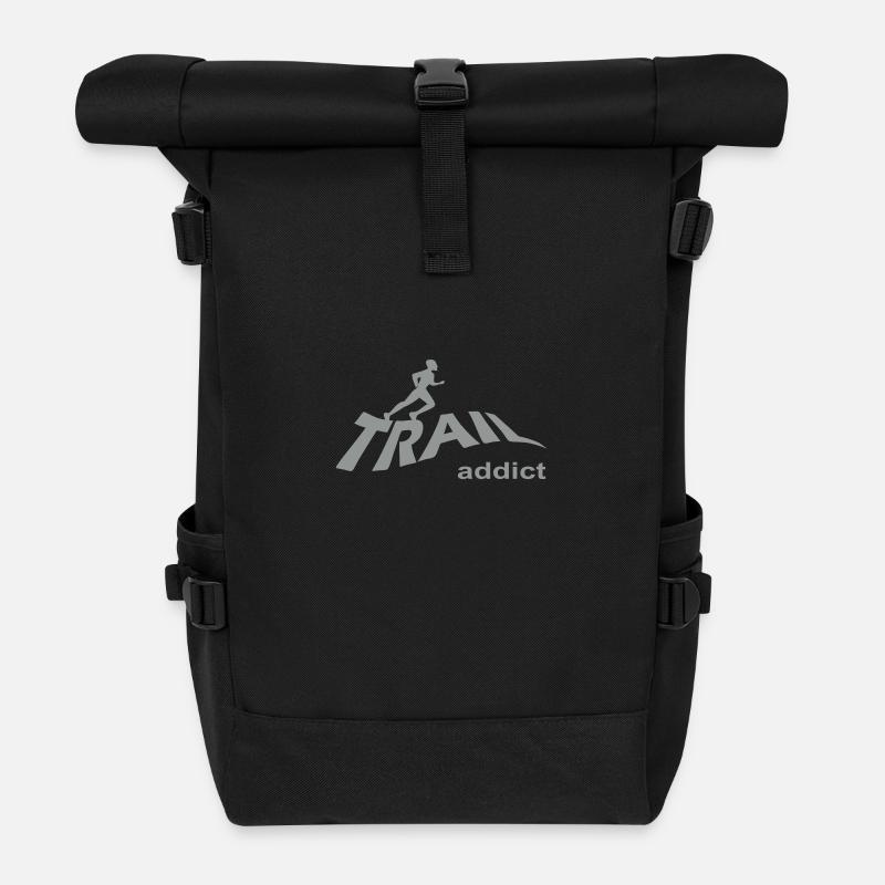 trail_addict - Rolltop Rucksack - Schwarz