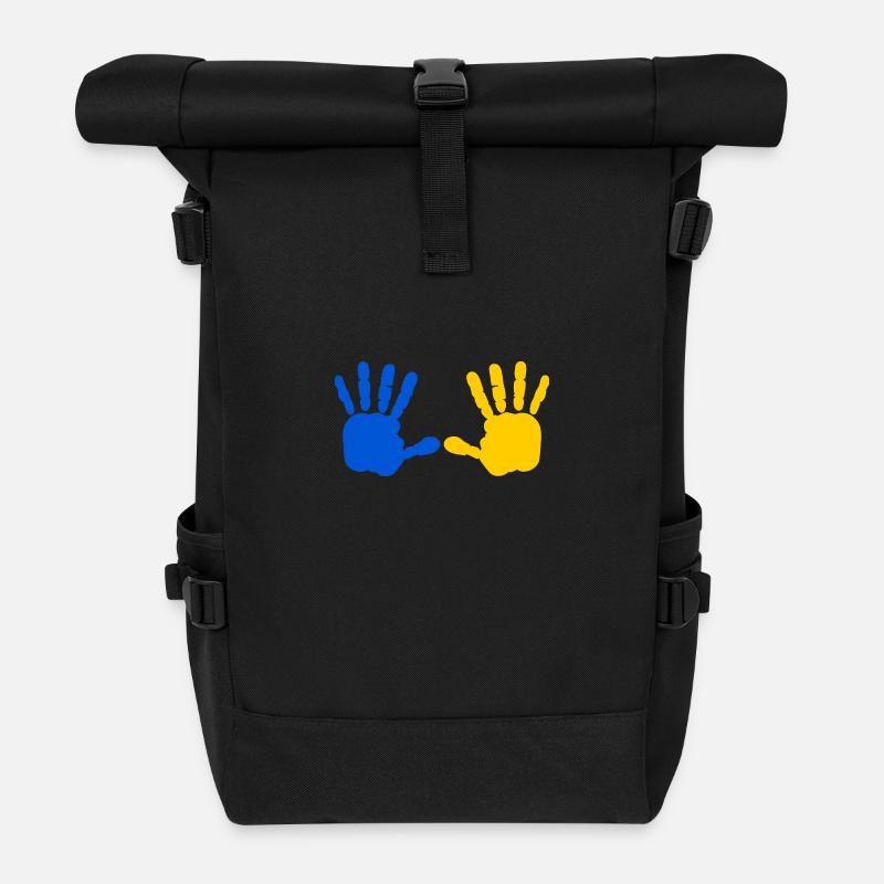 Ukraine - Rolltop Rucksack - Schwarz