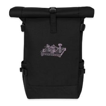 Vintage Morsecode Gerät, Retro Kommunikation - Rolltop Rucksack - Schwarz - Vorne