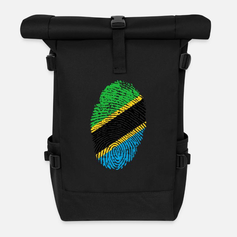 Fingerprint - Tansania - Rolltop Rucksack - Schwarz