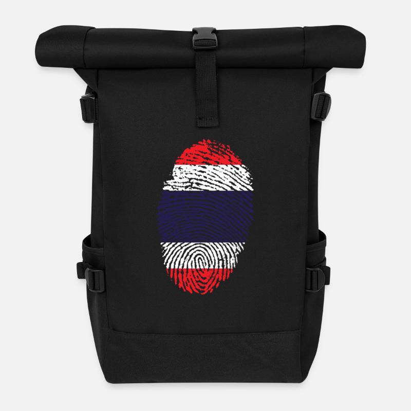 Fingerprint - Thailand - Rolltop Rucksack - Schwarz