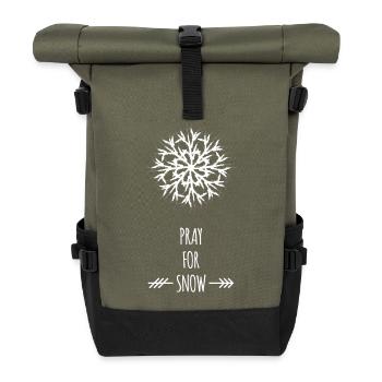 Pray For Snow - Rolltop Rucksack - Olive/Schwarz - Vorne