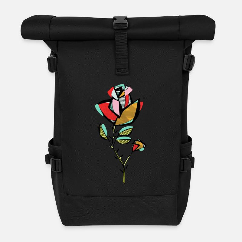 Rosen - Rolltop Rucksack - Schwarz