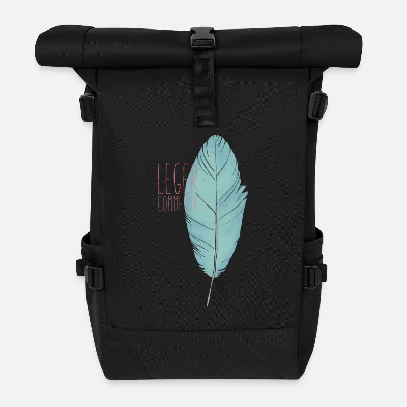 plume - Sac à dos roll top - noir