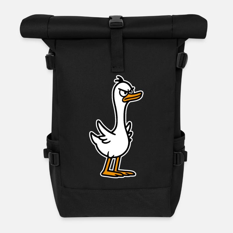 Wütende Gans - Rolltop Rucksack - Schwarz