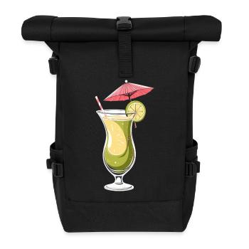 Tropischer Limetten-Cocktail - Rolltop Rucksack - Schwarz - Vorne