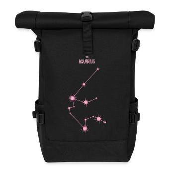 Wassermann Tierkreiszeichen Stern Sternbild Pink - Rolltop Rucksack - Schwarz - Vorne