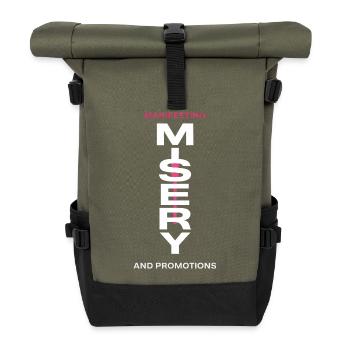 Manifesting Misery Typografie - Rolltop Rucksack - Olive/Schwarz - Vorne