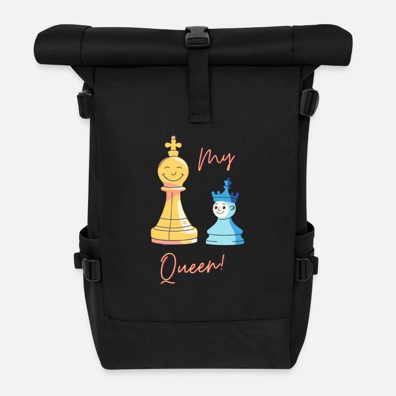 My Queen Schachfiguren Schach - Rolltop Rucksack - Schwarz