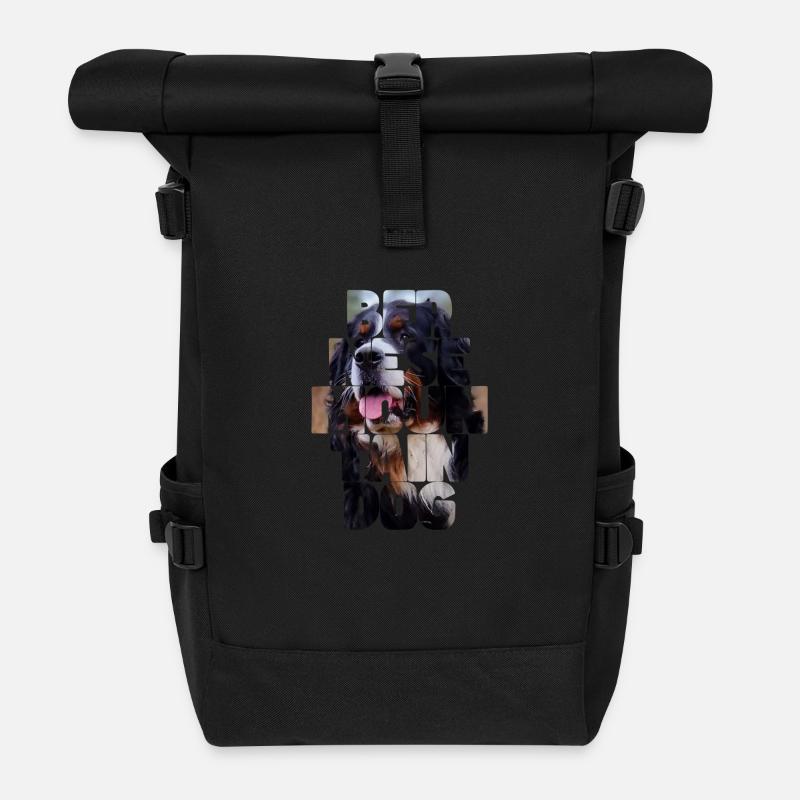 Berner Sennenhund - Rolltop Rucksack - Schwarz