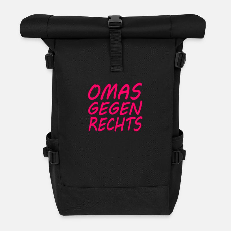 Omas gegen rechts - Rolltop Rucksack - Schwarz