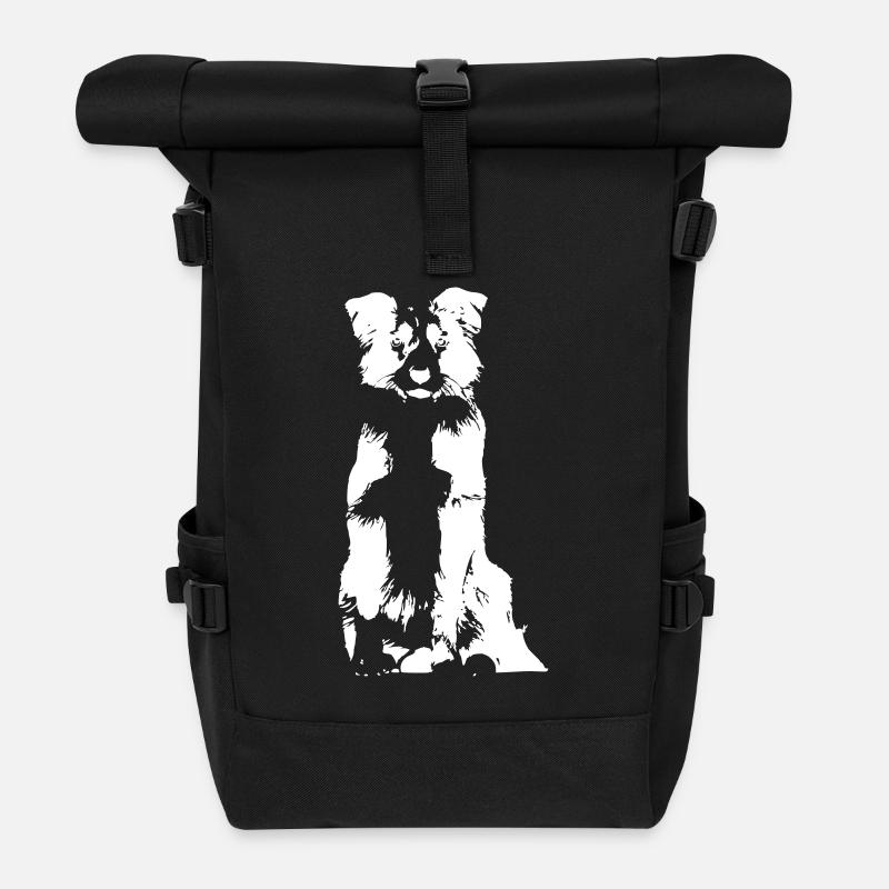 Border Collie - Sac à dos roll top - noir