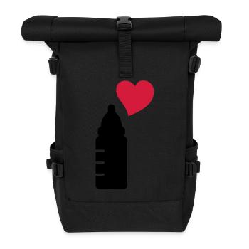 babyflasche_love_2__f2 - Roll Top Backpack - black - Front
