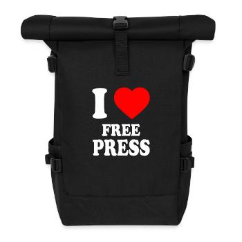 i love free press - Sac à dos roll top - noir - Devant