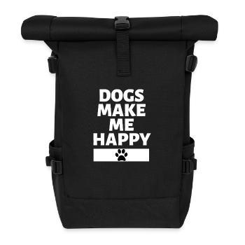 Les chiens me rendent heureux - Sac à dos roll top - noir - Devant