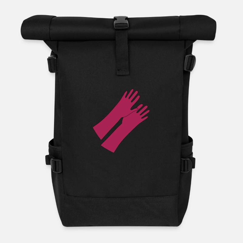 Gummihandschuhe _gg1 - Rolltop Rucksack - Schwarz