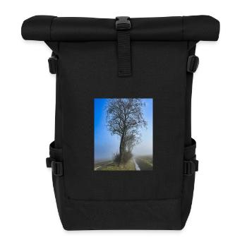 Einsamer Baum im Morgennebel - Rolltop Rucksack - Schwarz - Vorne