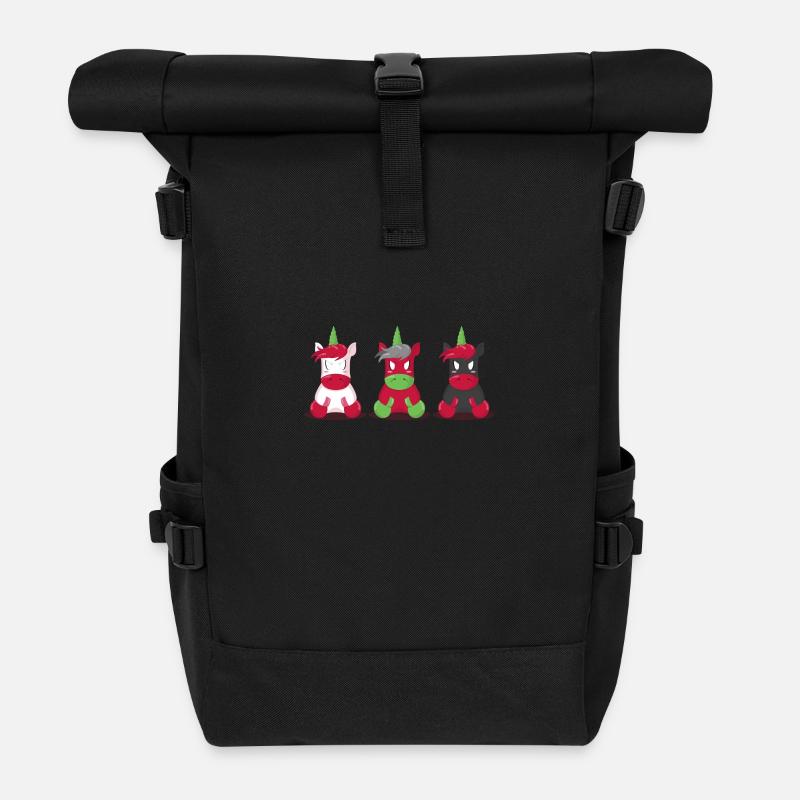 Einhorn - Rolltop Rucksack - Schwarz