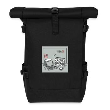 Objets cultes des années 90 : Walkman, ordinateur et Cie. - Sac à dos roll top - noir - Devant
